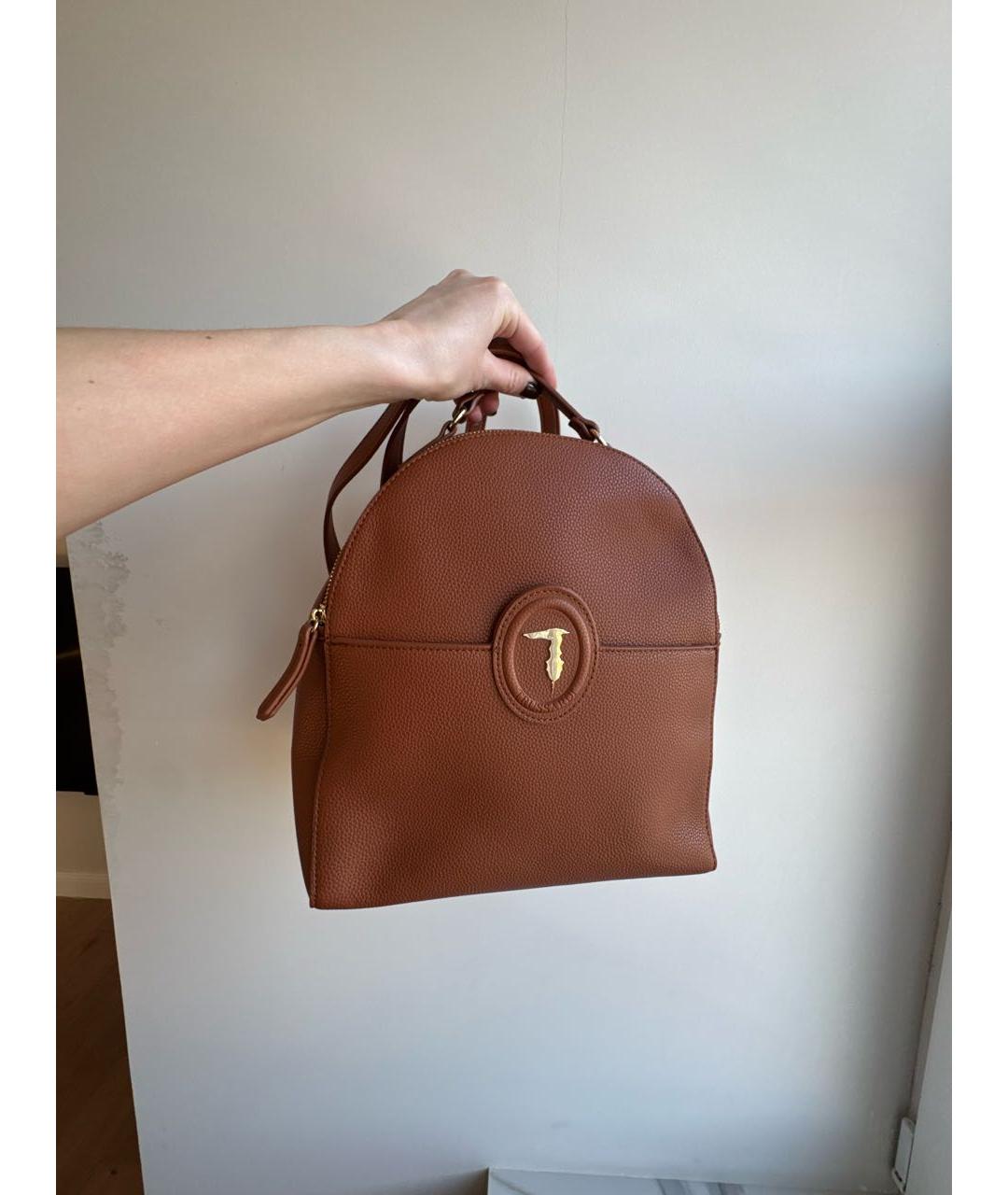 TRUSSARDI Коричневый рюкзак из искусственной кожи, фото 4