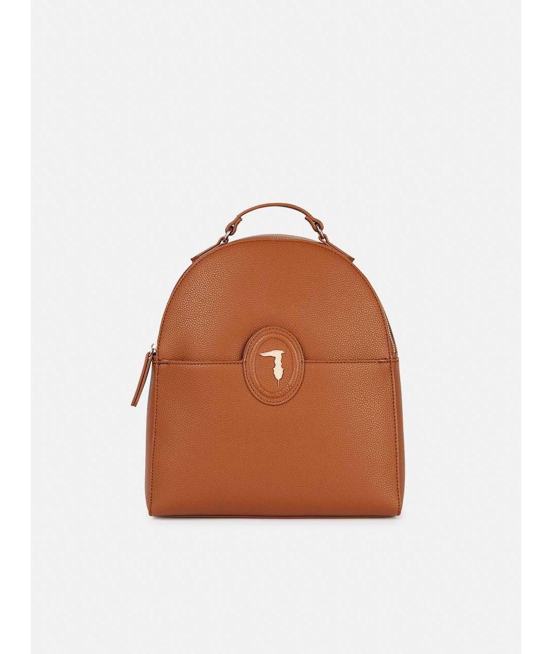 TRUSSARDI Коричневый рюкзак из искусственной кожи, фото 9