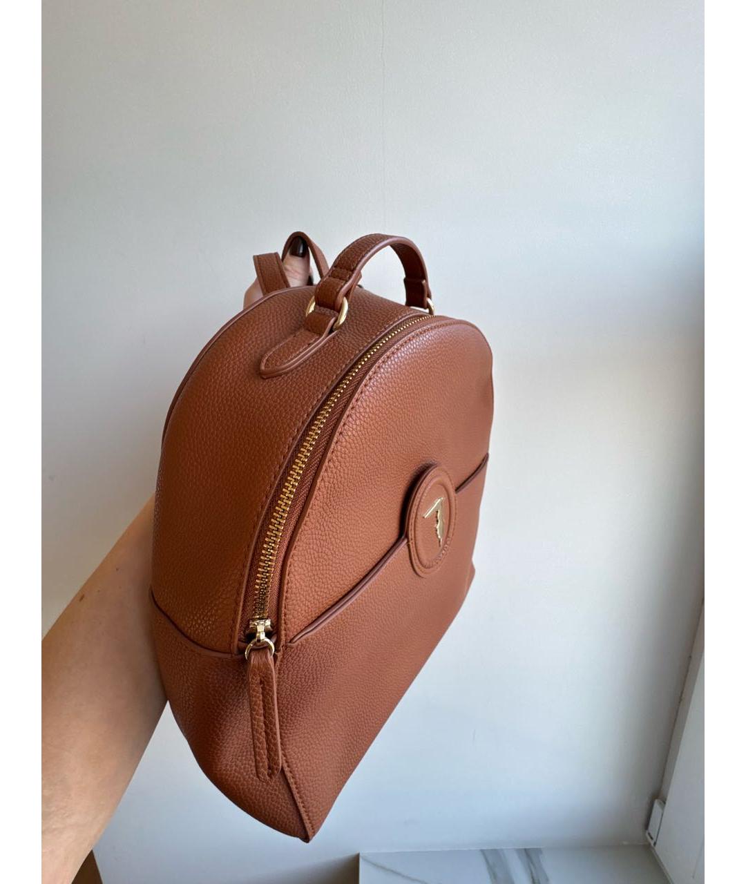 TRUSSARDI Коричневый рюкзак из искусственной кожи, фото 8