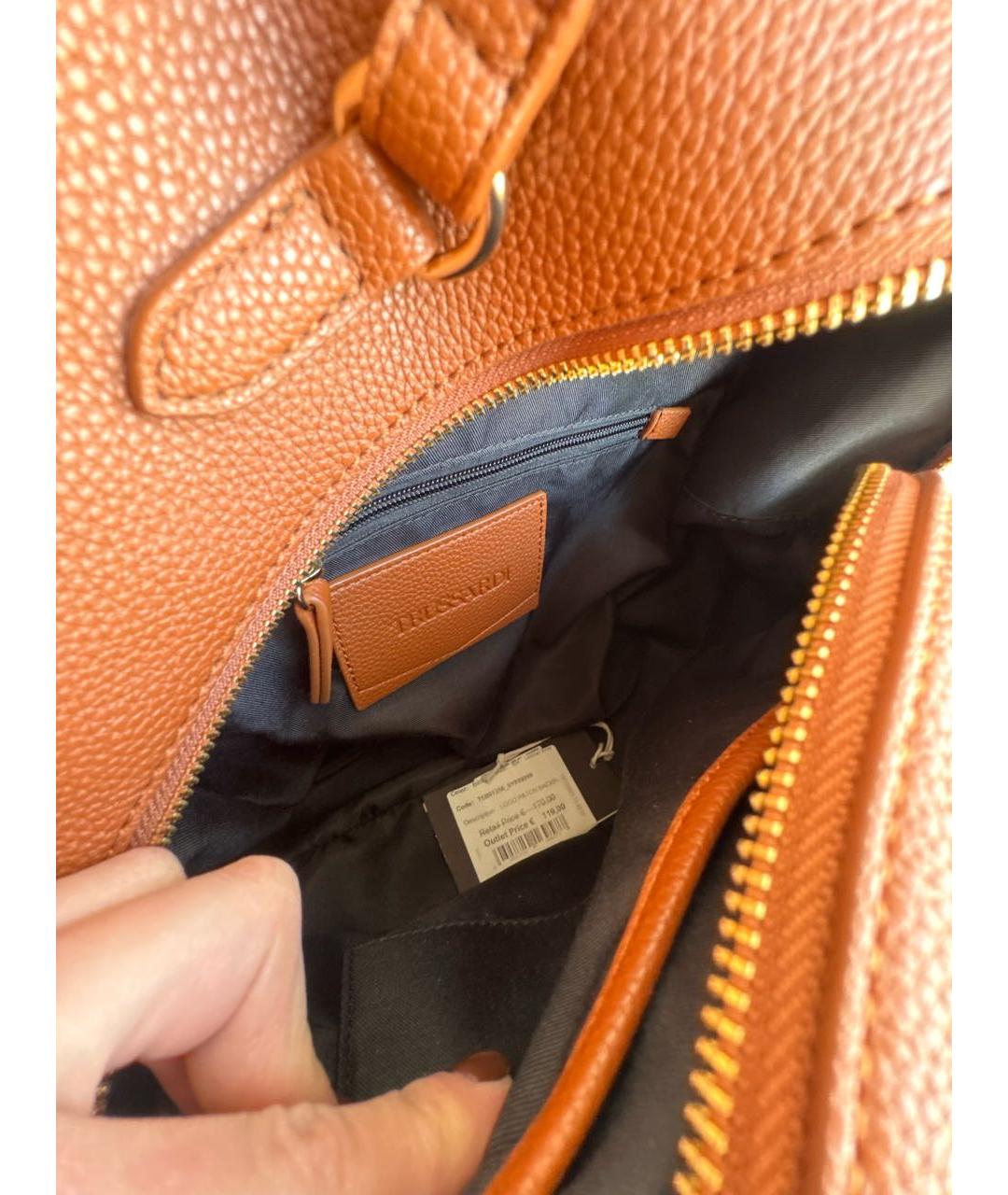 TRUSSARDI Коричневый рюкзак из искусственной кожи, фото 5