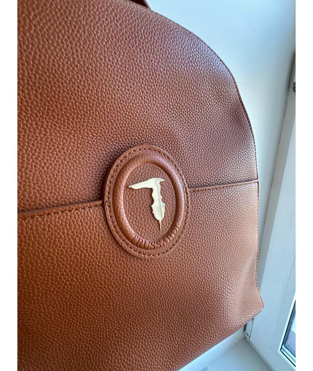 TRUSSARDI Коричневый рюкзак из искусственной кожи, фото 7