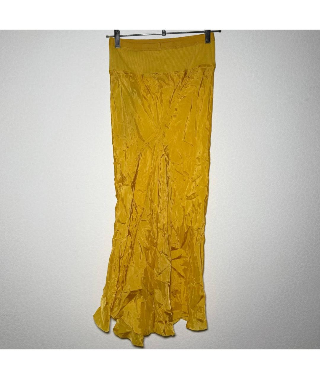 RICK OWENS Желтая юбка макси, фото 3