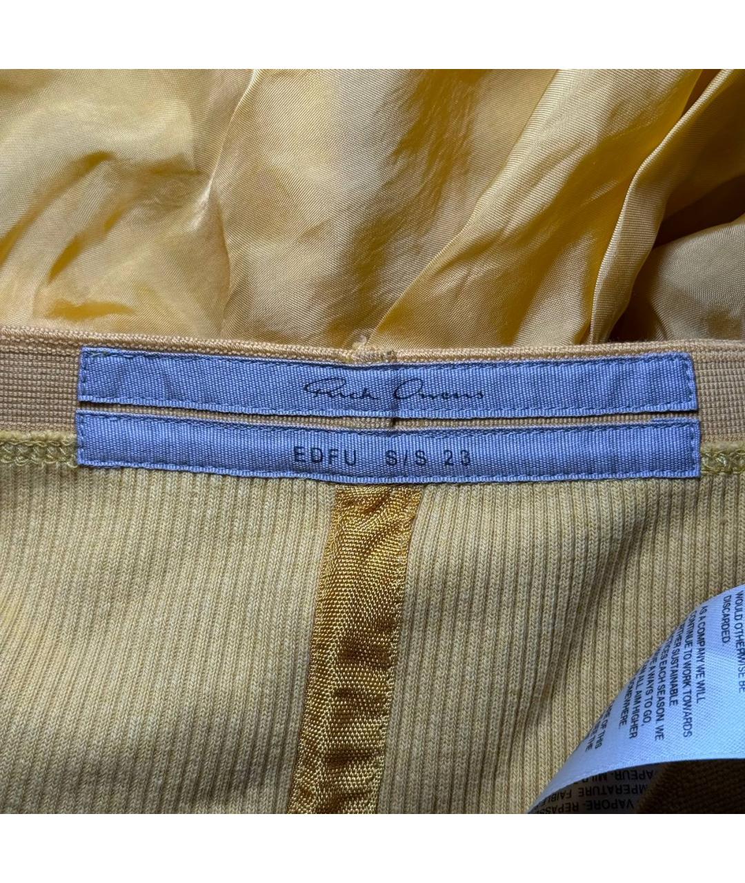 RICK OWENS Желтая юбка макси, фото 8