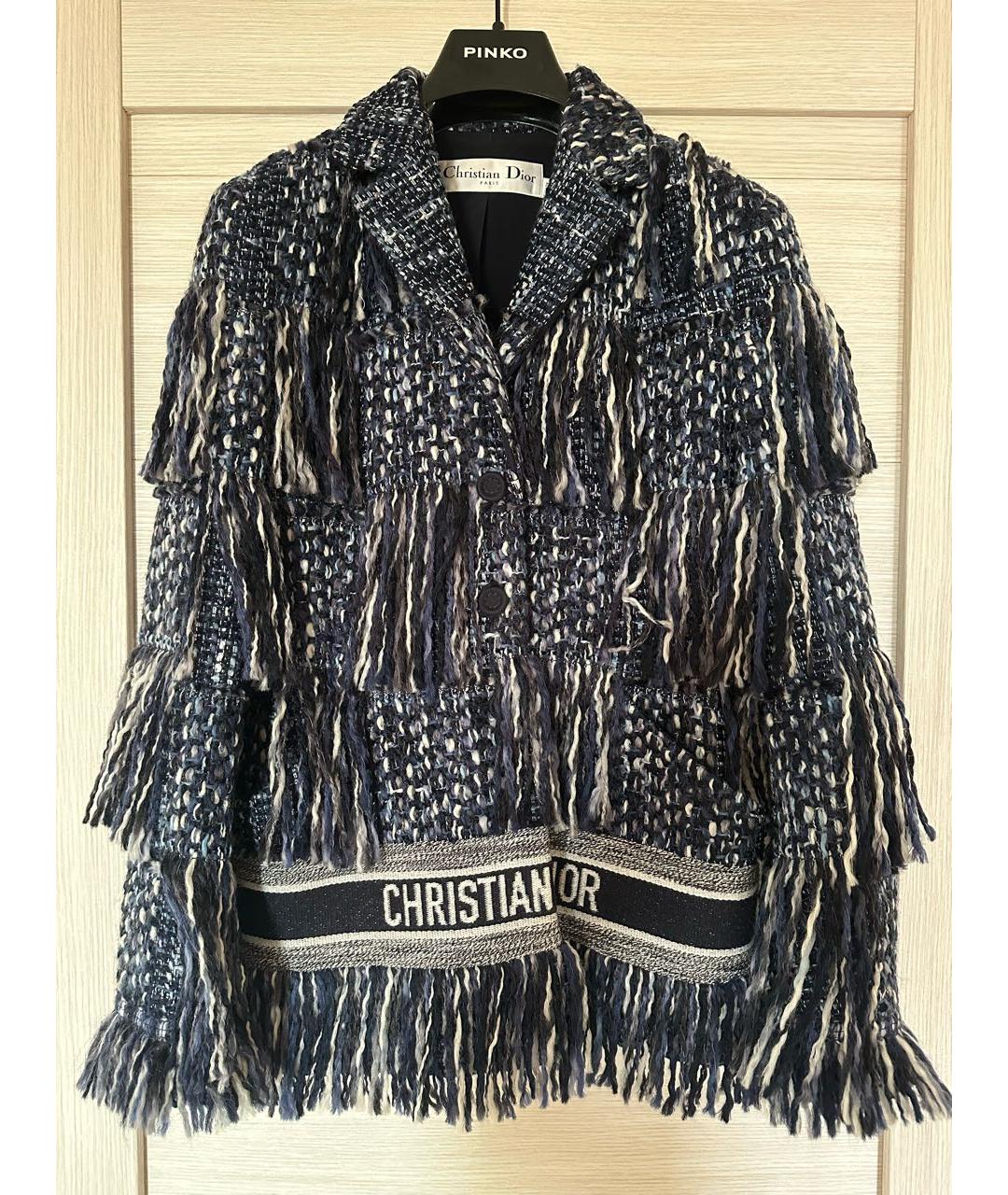 CHRISTIAN DIOR Темно-синее шерстяное пальто, фото 8