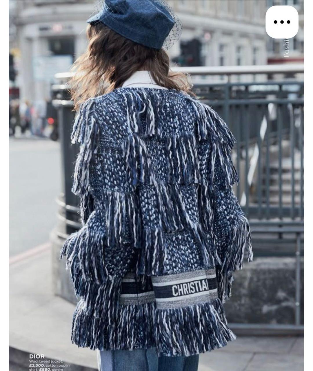 CHRISTIAN DIOR Темно-синее шерстяное пальто, фото 7