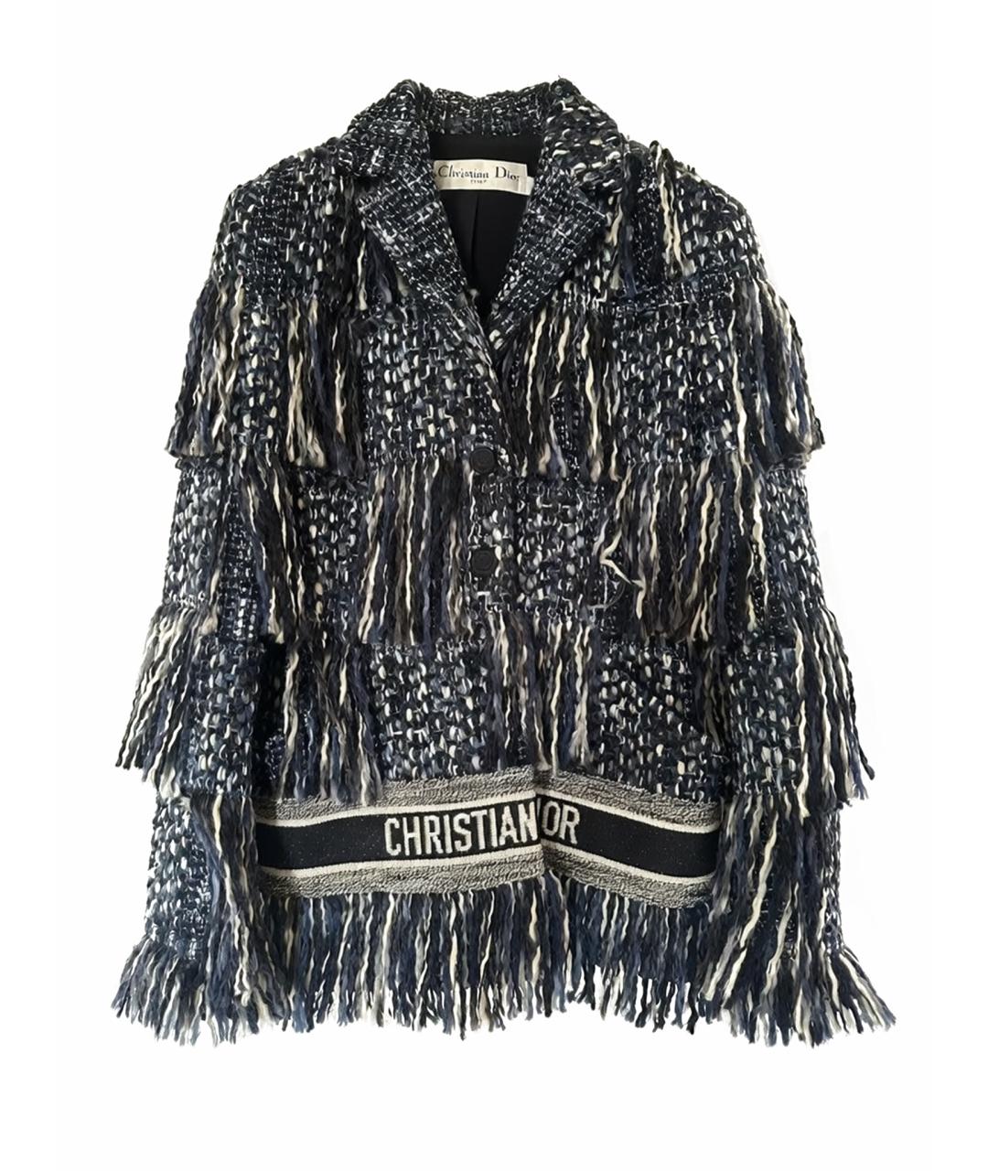 CHRISTIAN DIOR Темно-синее шерстяное пальто, фото 1