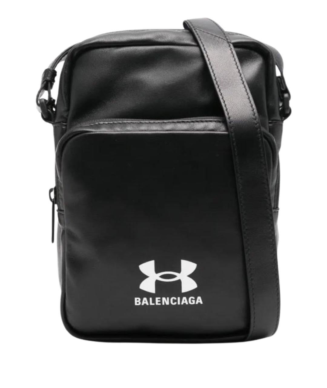 BALENCIAGA Черная кожаная сумка на плечо, фото 1