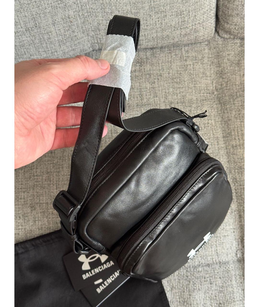 BALENCIAGA Черная кожаная сумка на плечо, фото 7