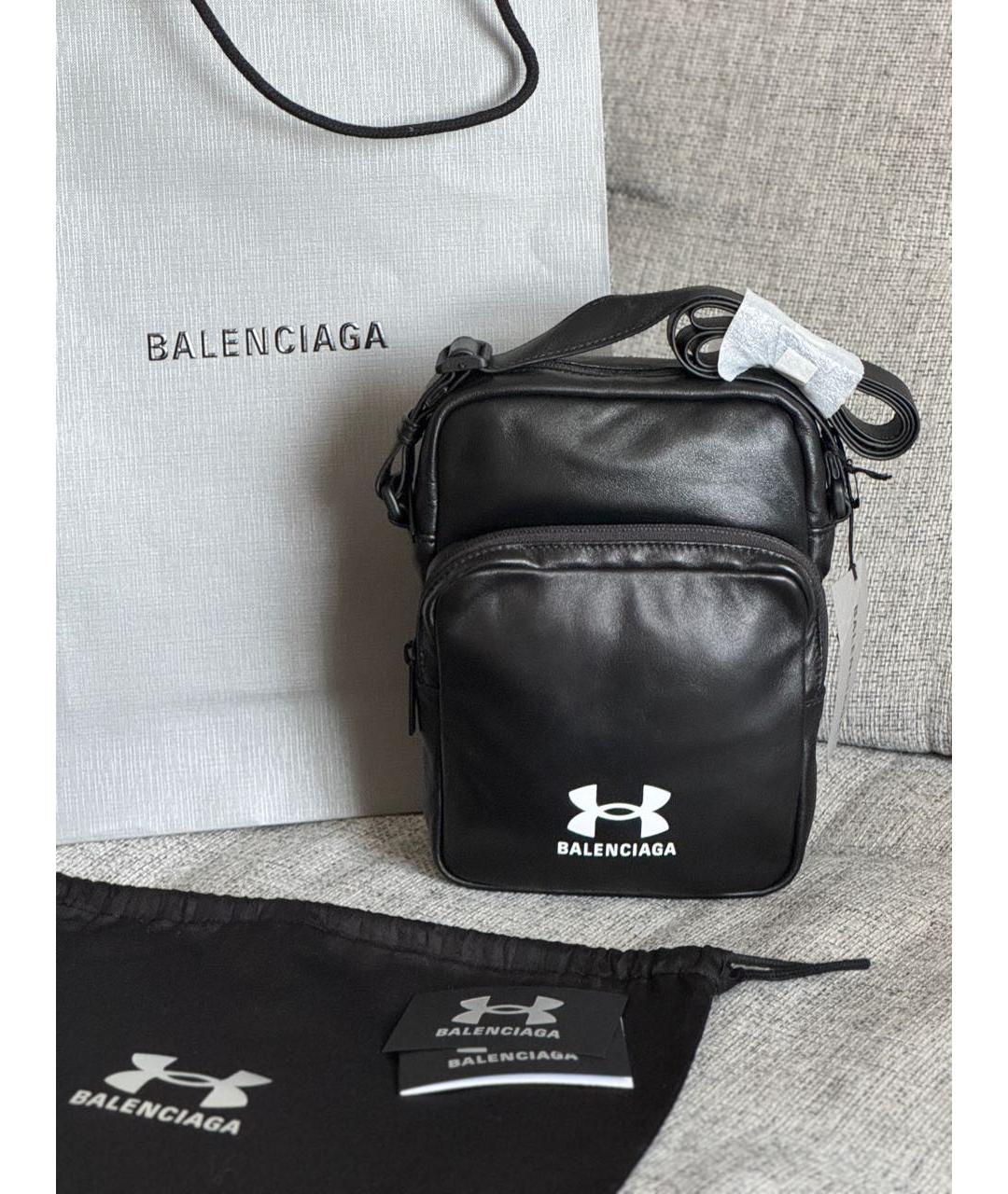 BALENCIAGA Черная кожаная сумка на плечо, фото 2