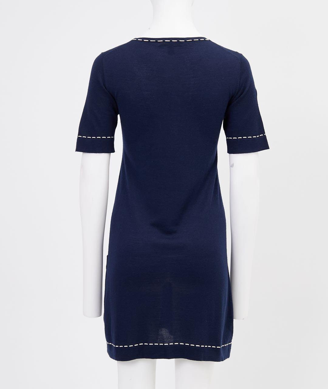 LOUIS VUITTON Синее шерстяное повседневное платье, фото 2
