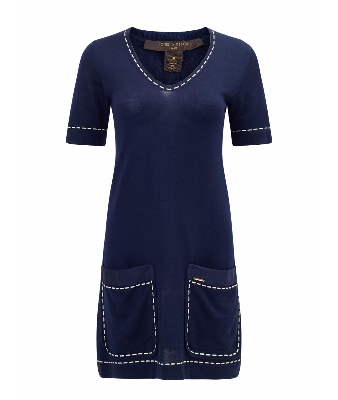 LOUIS VUITTON Синее шерстяное повседневное платье, фото 1