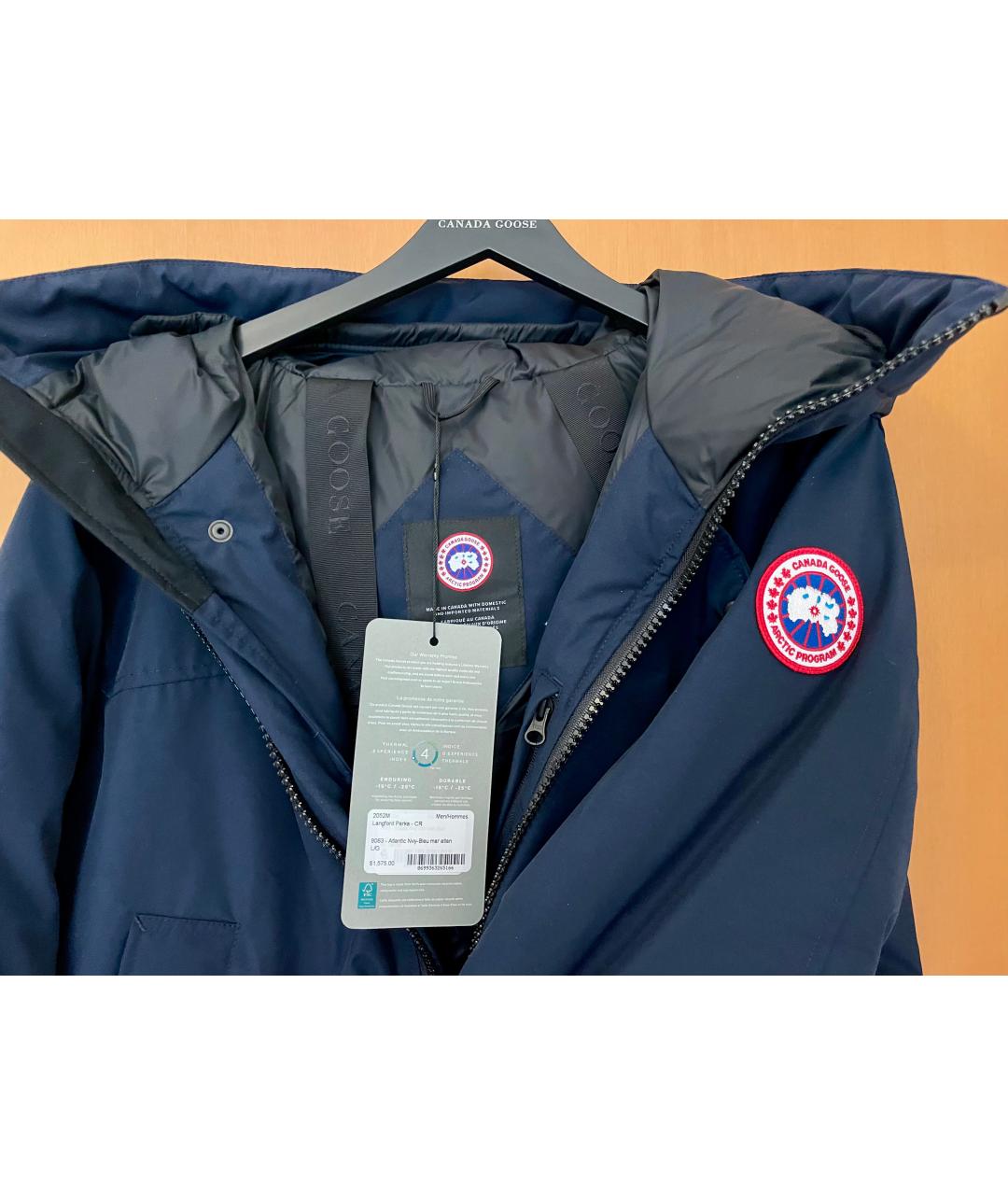 CANADA GOOSE Темно-синяя полиэстеровая парка, фото 3