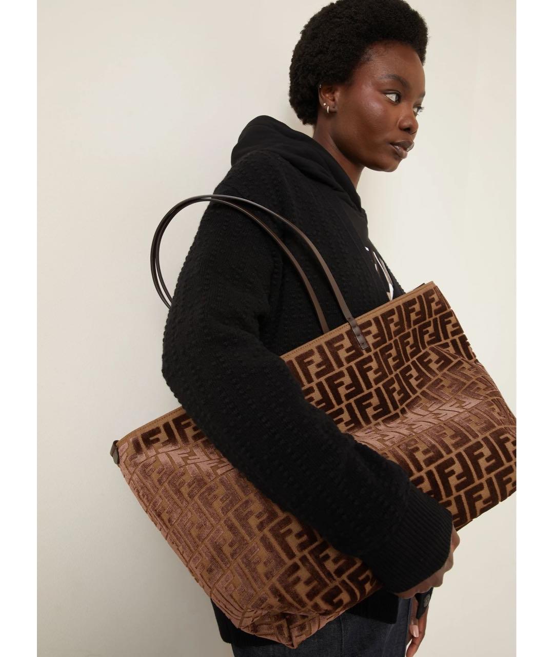 FENDI Коричневая сумка тоут, фото 5