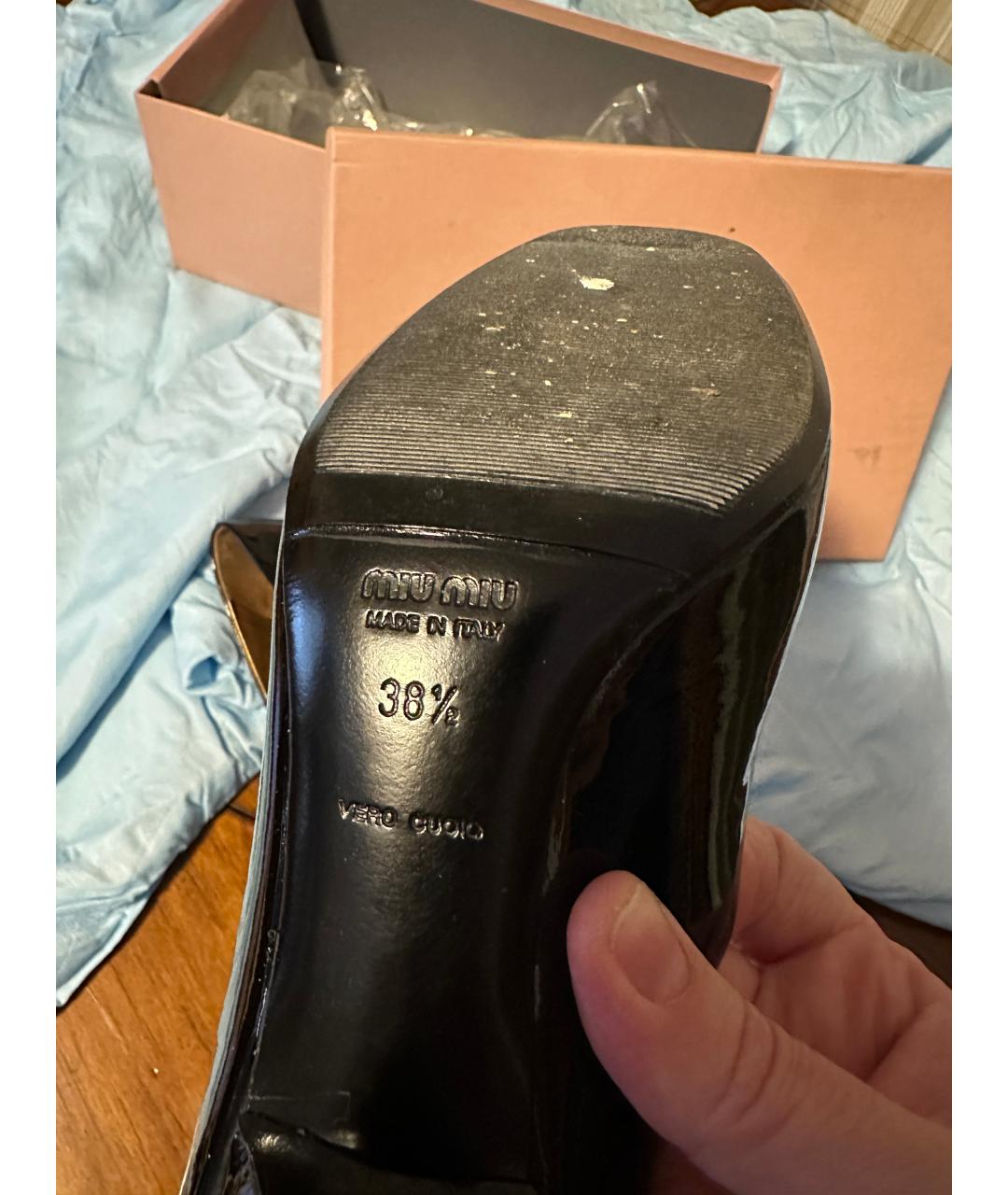 MIU MIU Черные кожаные туфли, фото 6