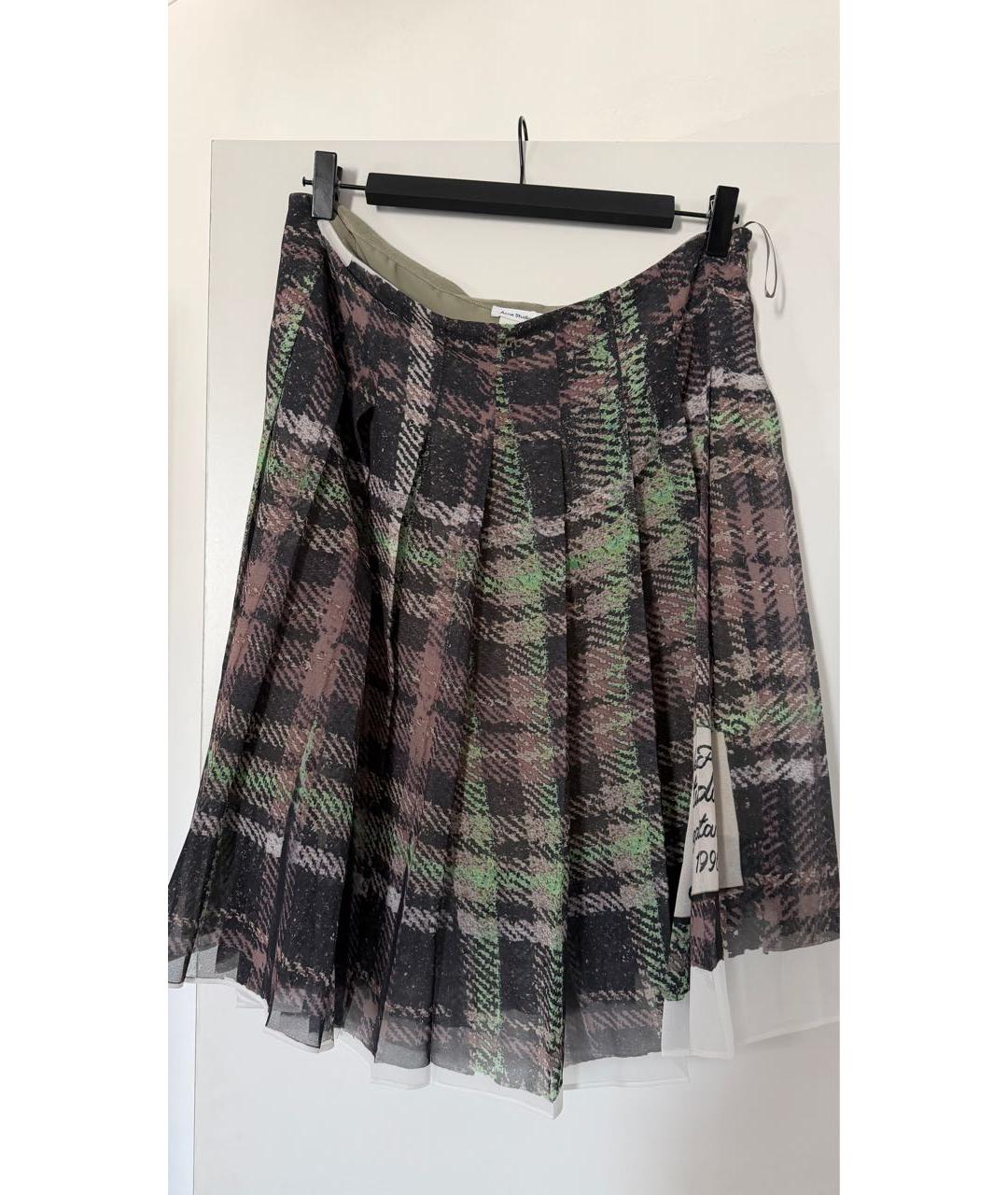 ACNE STUDIOS Мульти полиэстеровая юбка миди, фото 8