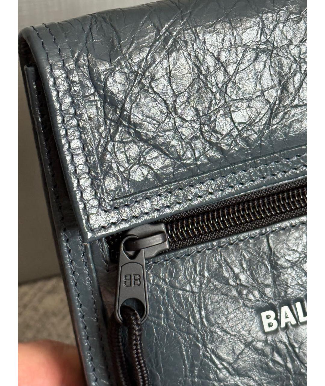 BALENCIAGA Синяя кожаная сумка на плечо, фото 6