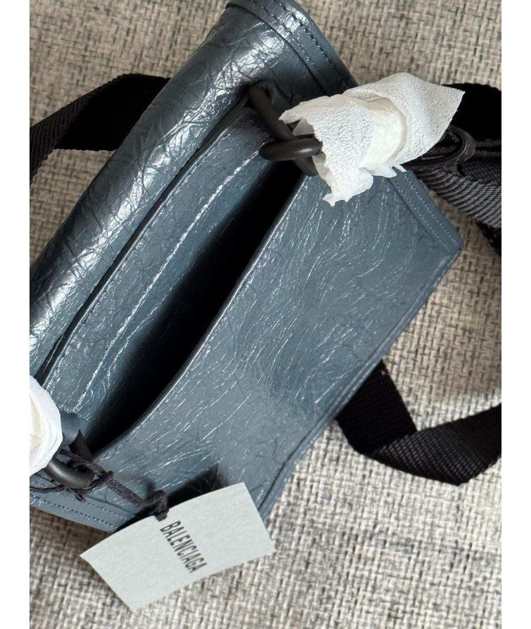 BALENCIAGA Синяя кожаная сумка на плечо, фото 5