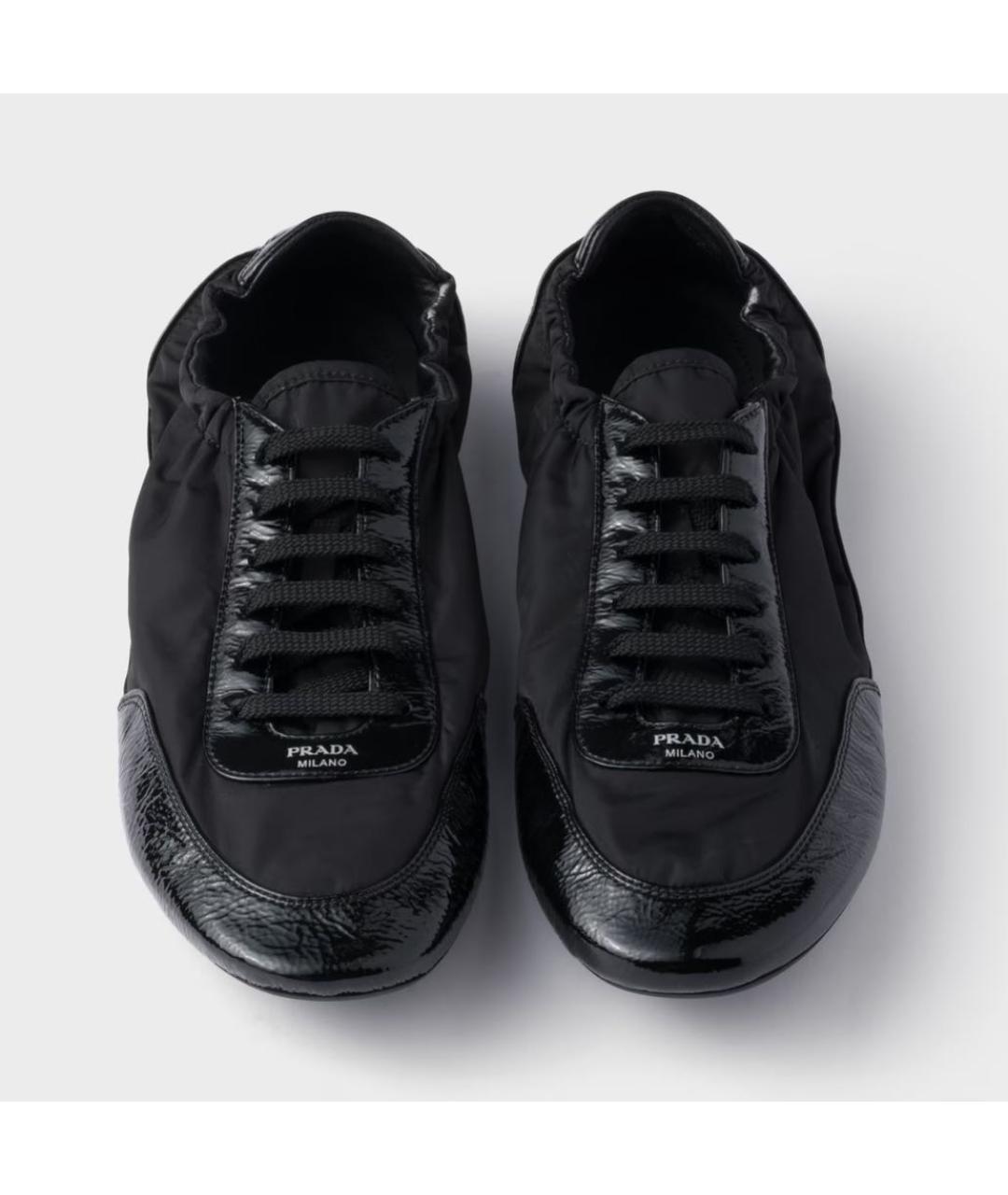 PRADA Черные кожаные кеды, фото 4