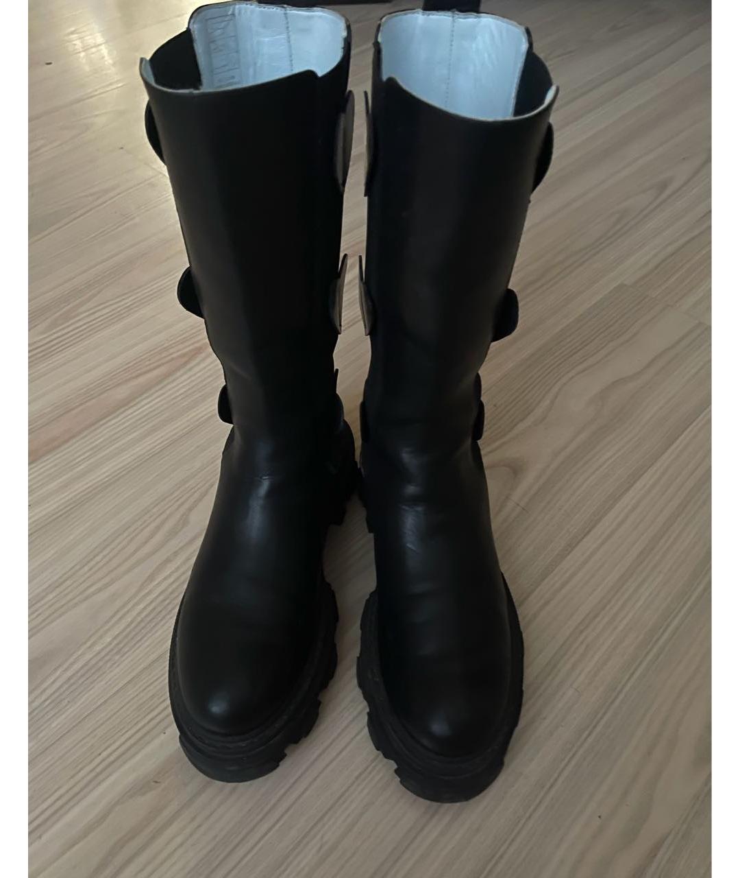 CHIARA FERRAGNI Черные кожаные полусапоги, фото 2