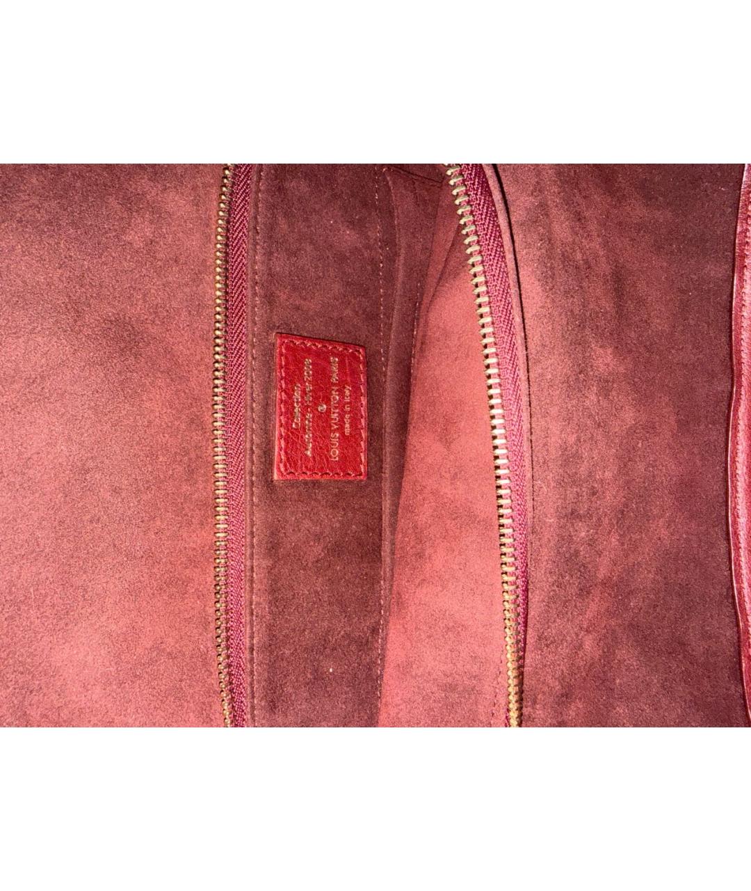 LOUIS VUITTON Бордовая кожаная сумка через плечо, фото 3