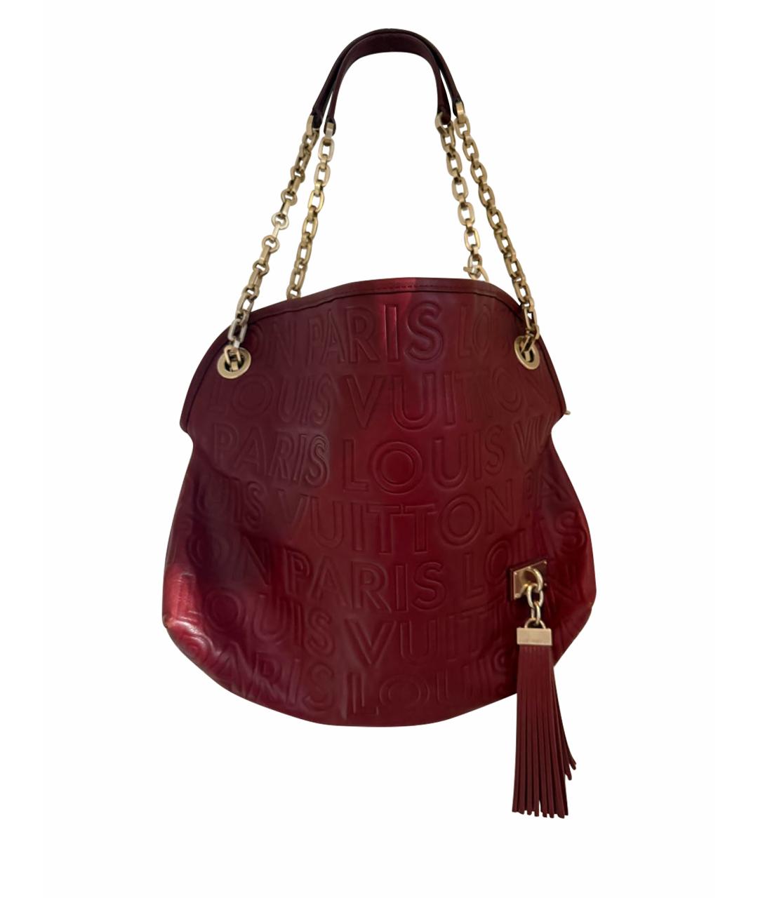 LOUIS VUITTON Бордовая кожаная сумка через плечо, фото 1