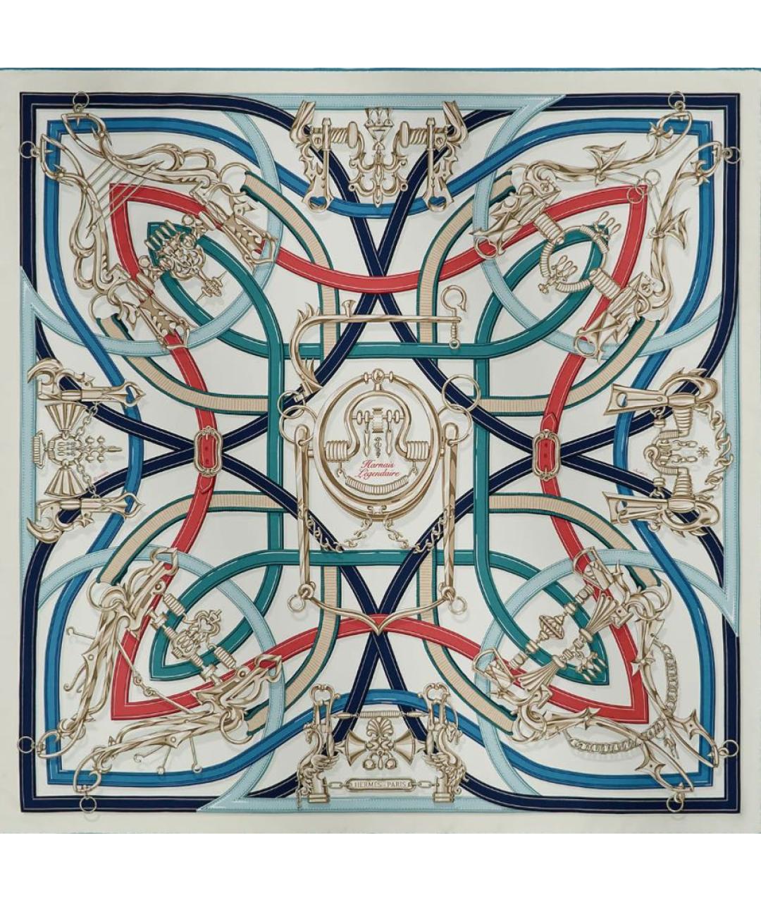 HERMES Мульти шелковый платок, фото 7