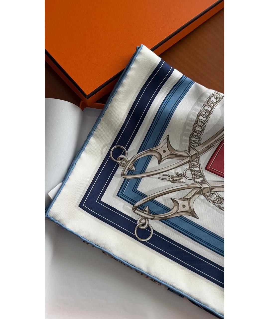 HERMES Мульти шелковый платок, фото 5