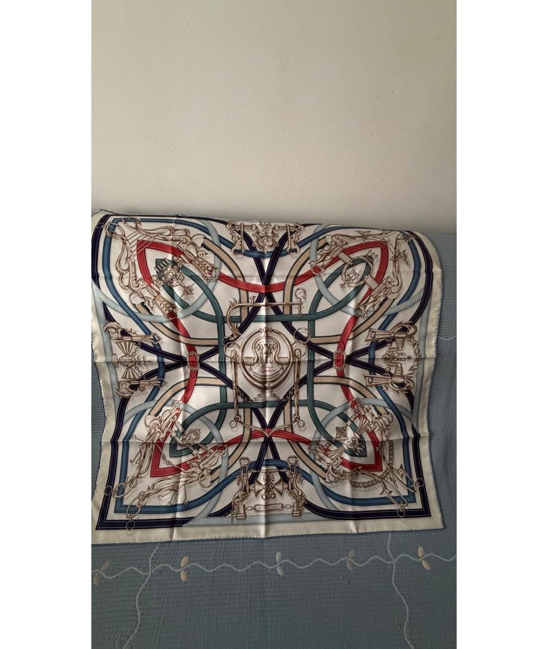 HERMES Мульти шелковый платок, фото 2