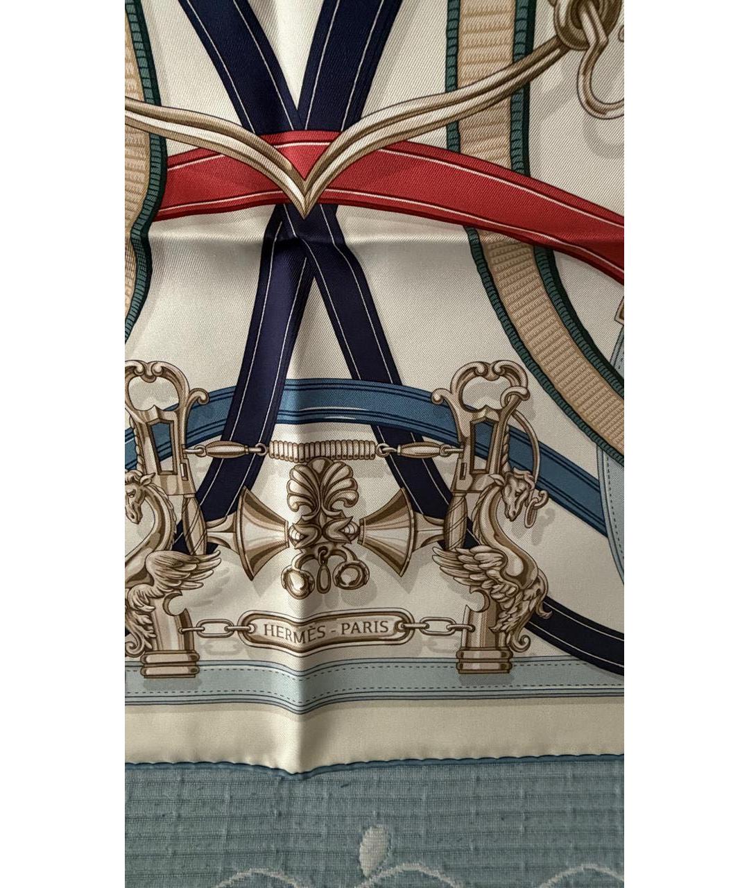 HERMES Мульти шелковый платок, фото 6