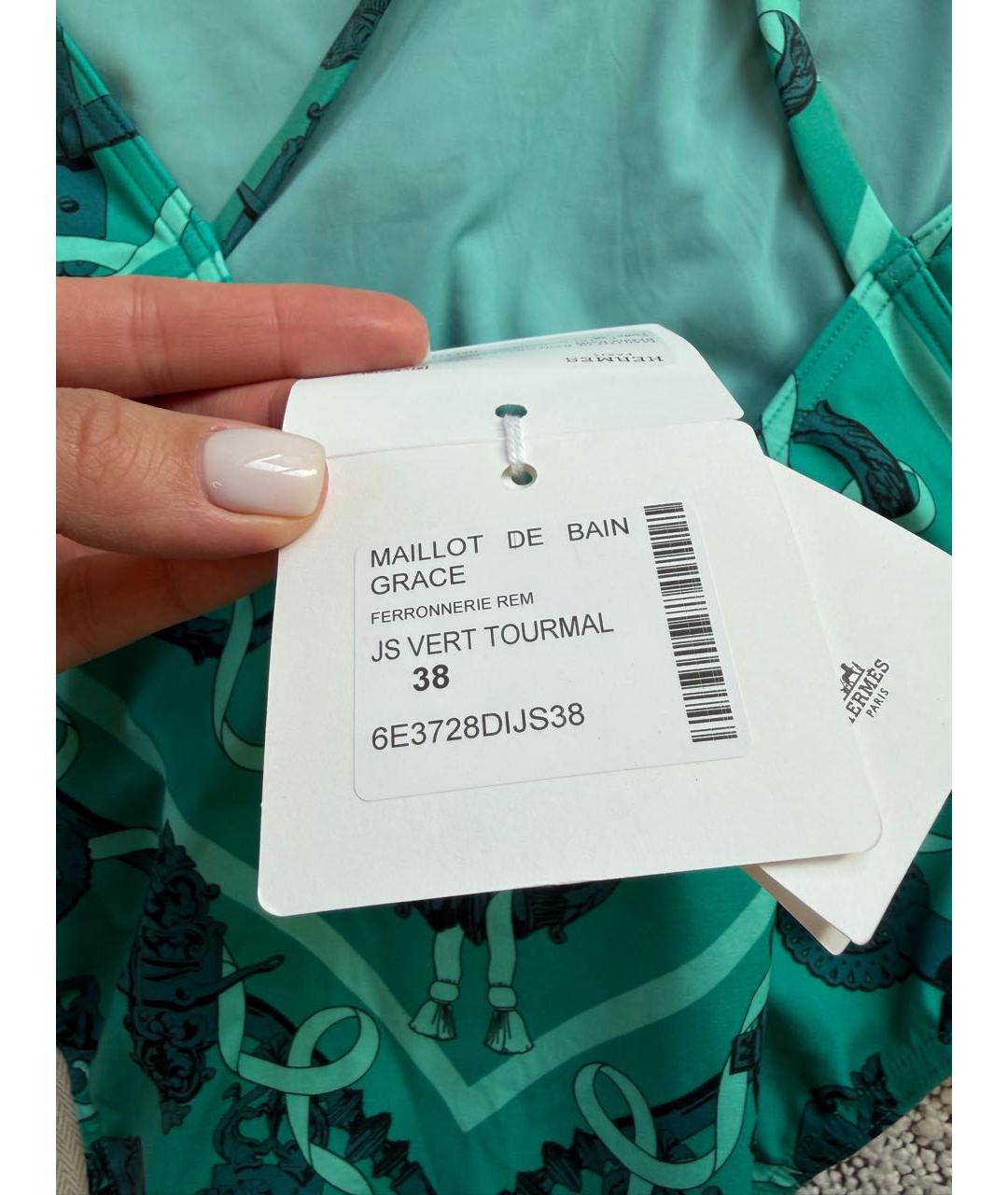 HERMES Бирюзовый купальник, фото 3