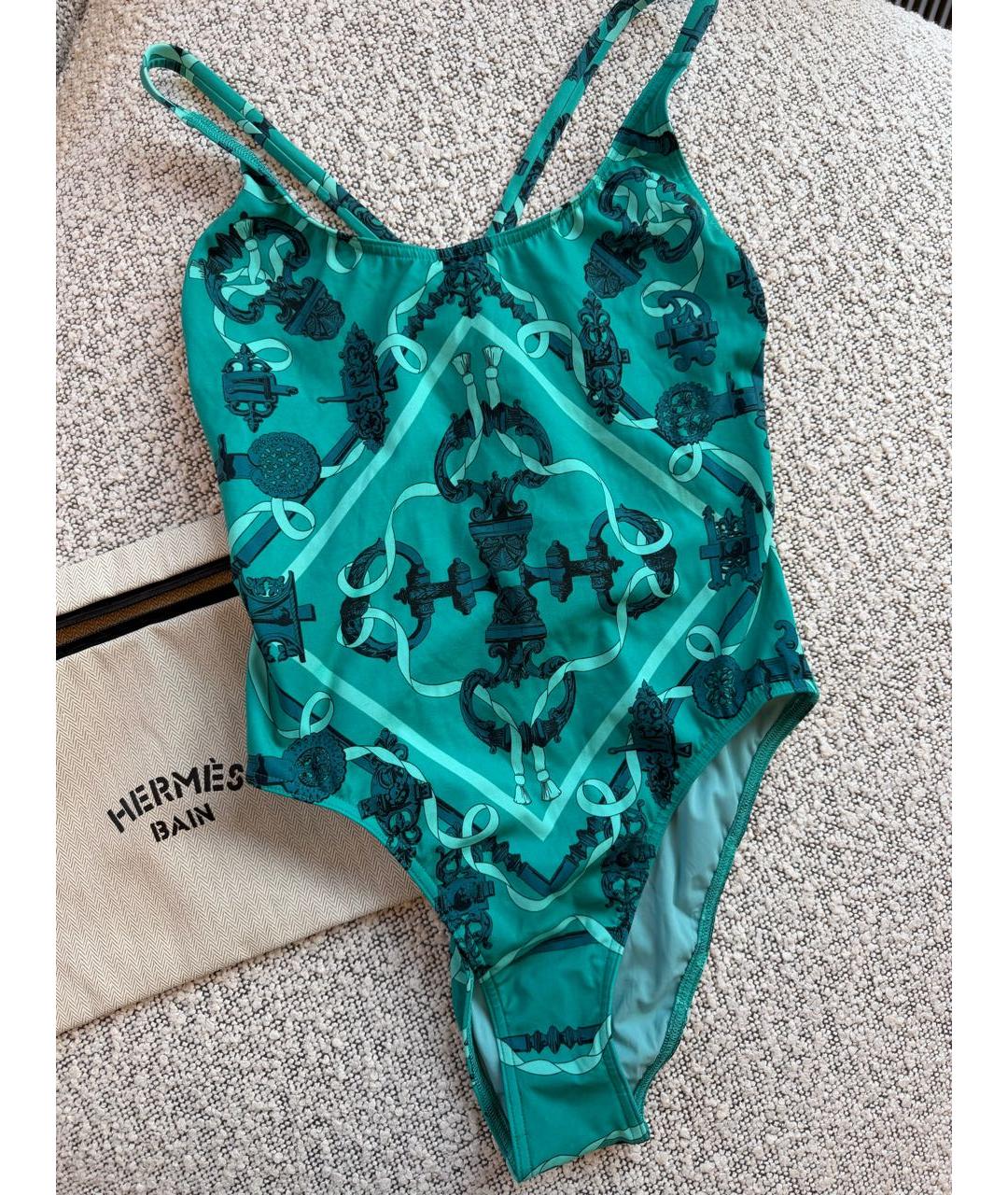 HERMES Бирюзовый купальник, фото 4