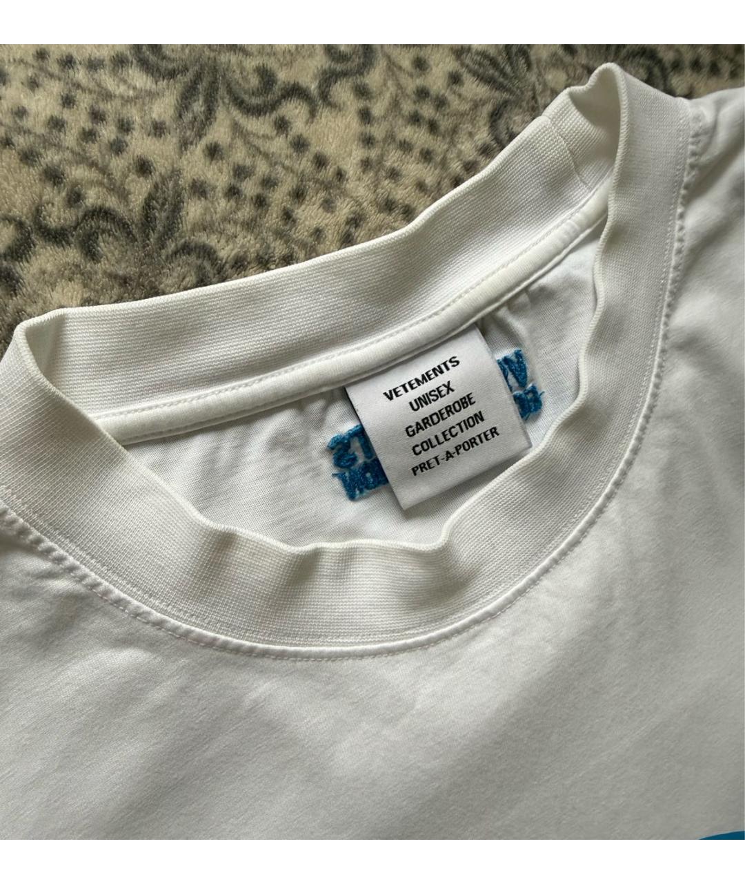 VETEMENTS Белая хлопковая футболка, фото 3