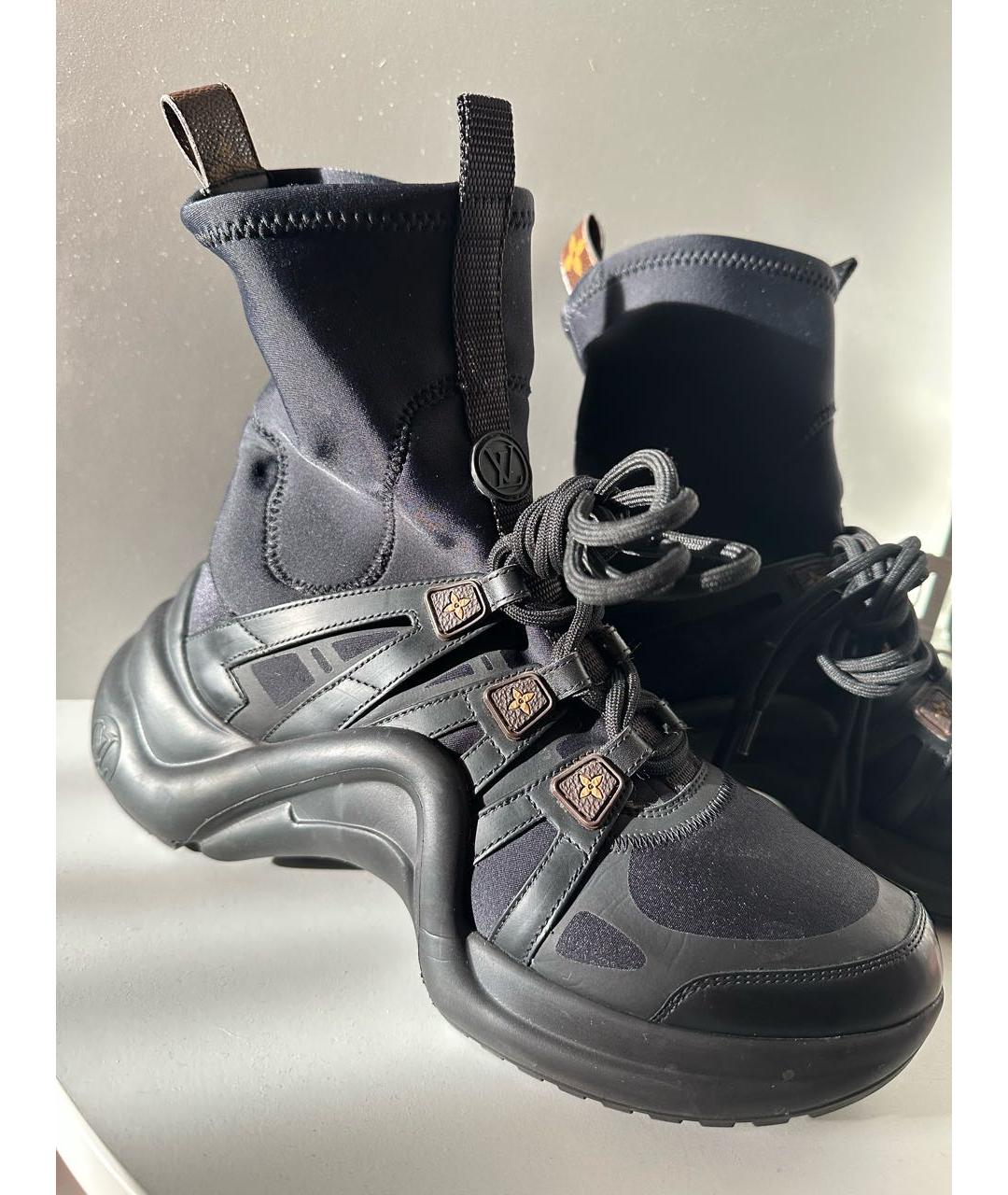 LOUIS VUITTON Черные текстильные кроссовки, фото 3