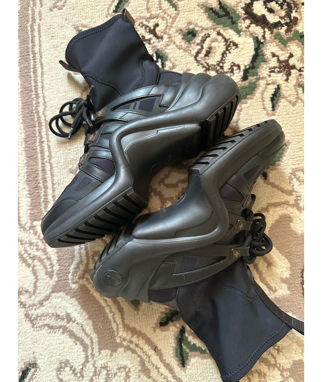 LOUIS VUITTON Черные текстильные кроссовки, фото 5