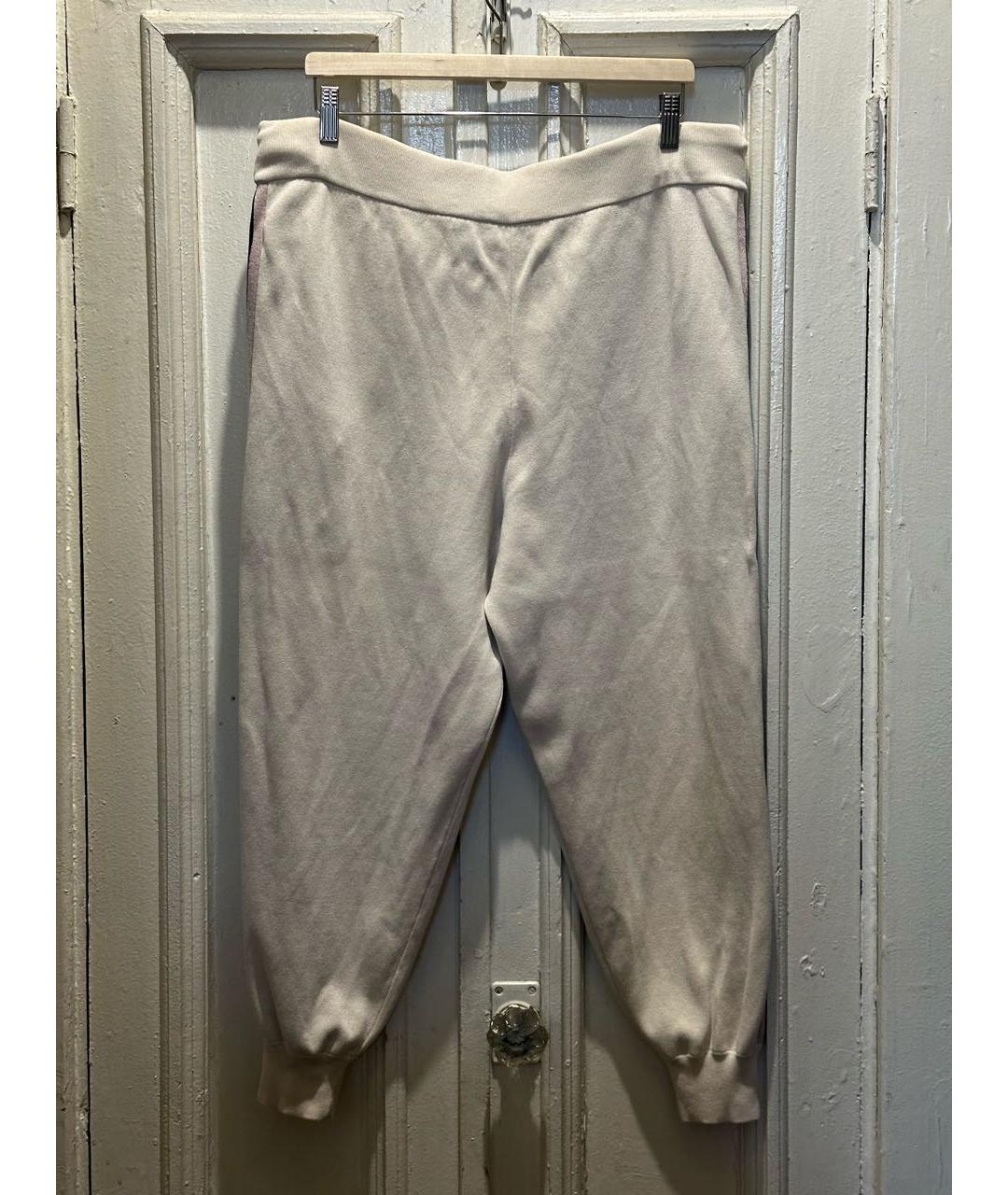 OLIVIA VON HALLE Бежевые шелковые спортивные брюки и шорты, фото 2