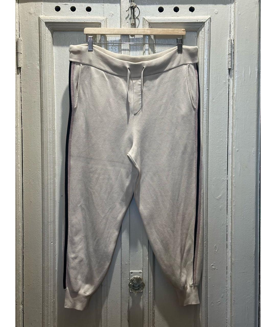 OLIVIA VON HALLE Бежевые шелковые спортивные брюки и шорты, фото 8