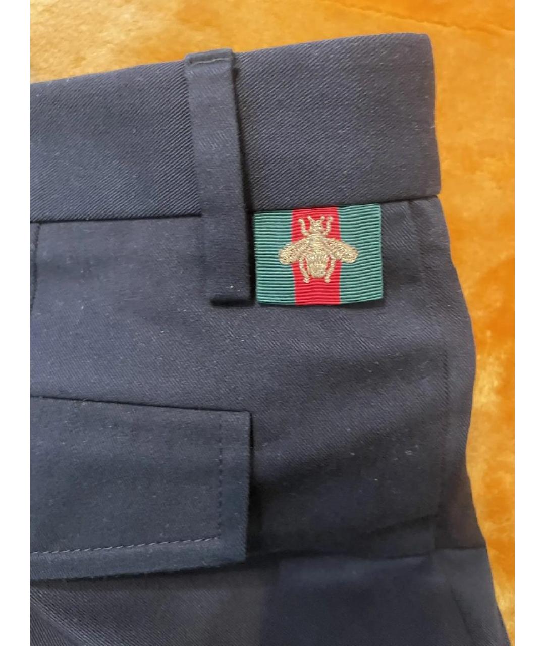 GUCCI Черные хлопковые классические брюки, фото 3