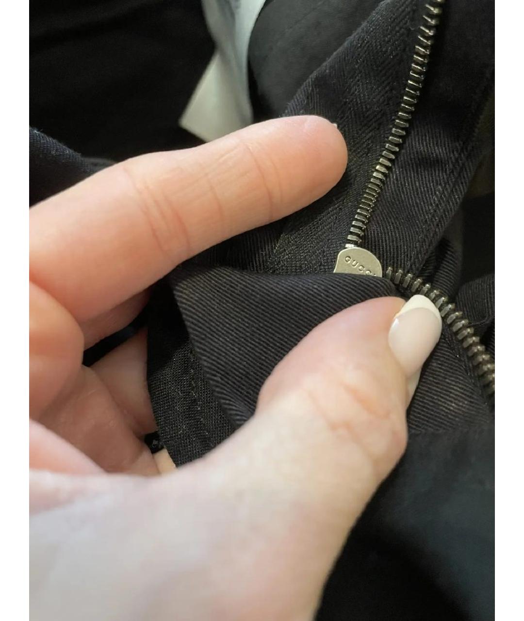 GUCCI Черные хлопковые классические брюки, фото 7