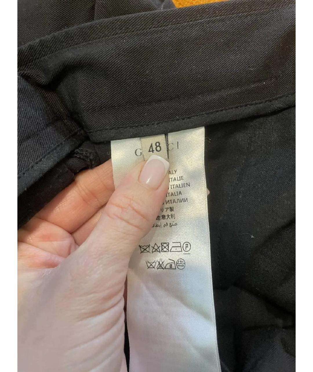 GUCCI Черные хлопковые классические брюки, фото 5