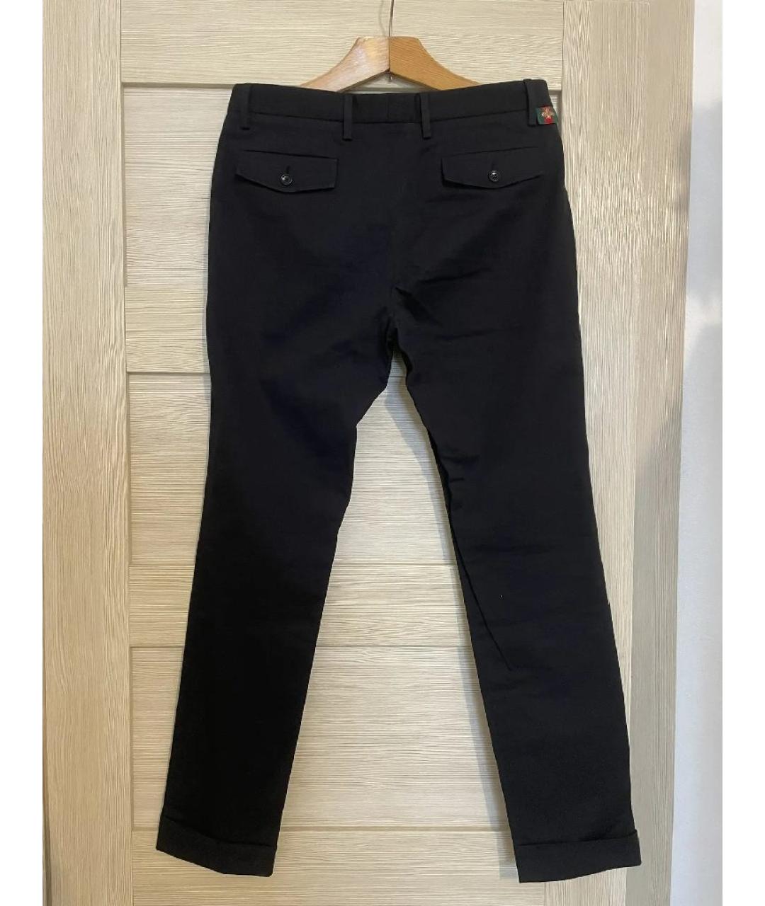 GUCCI Черные хлопковые классические брюки, фото 2