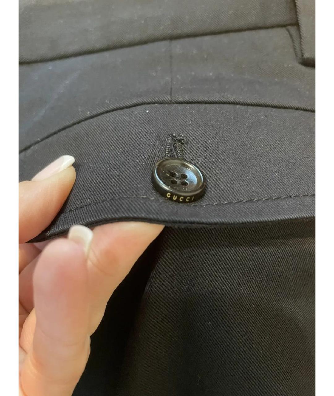 GUCCI Черные хлопковые классические брюки, фото 4