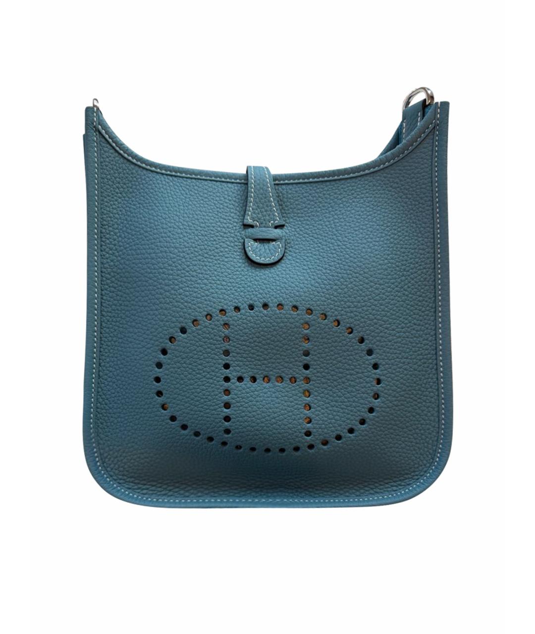 HERMES Бирюзовая кожаная сумка через плечо, фото 1