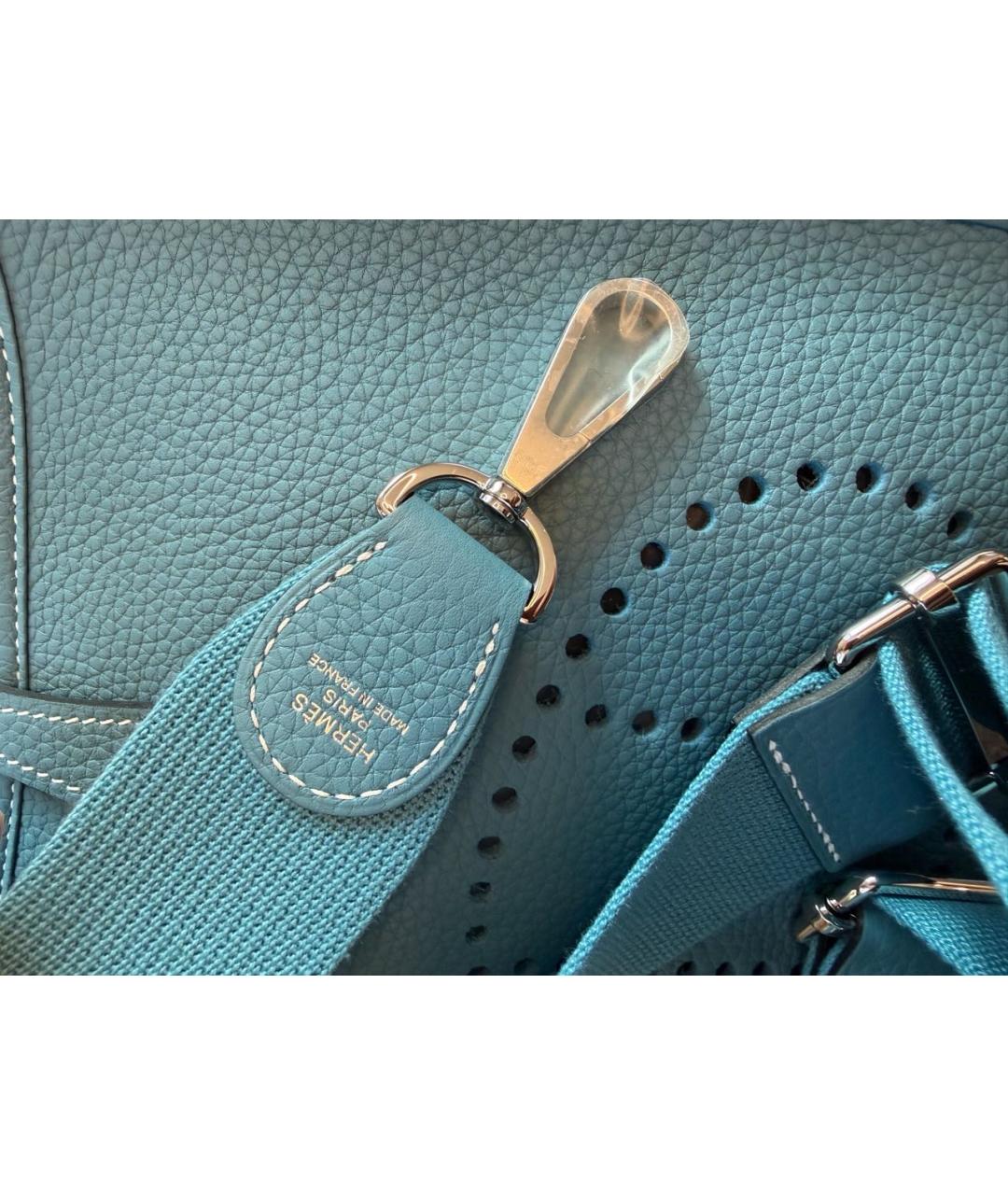 HERMES Бирюзовая кожаная сумка через плечо, фото 4