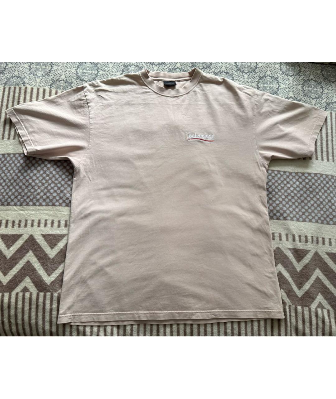 BALENCIAGA Розовая хлопковая футболка, фото 7