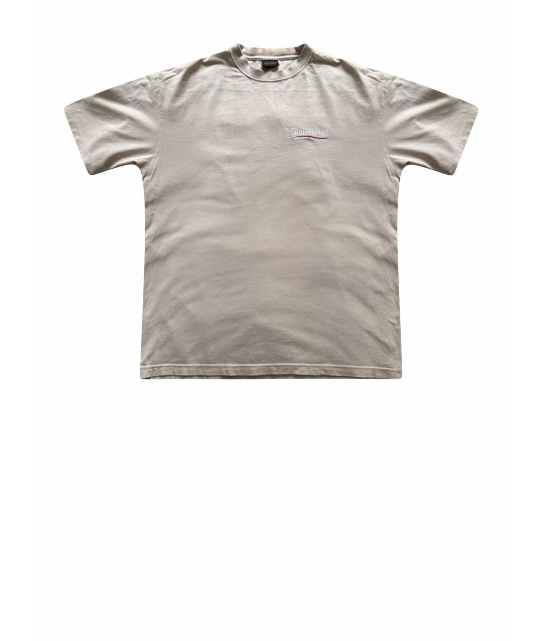 BALENCIAGA Розовая хлопковая футболка, фото 1