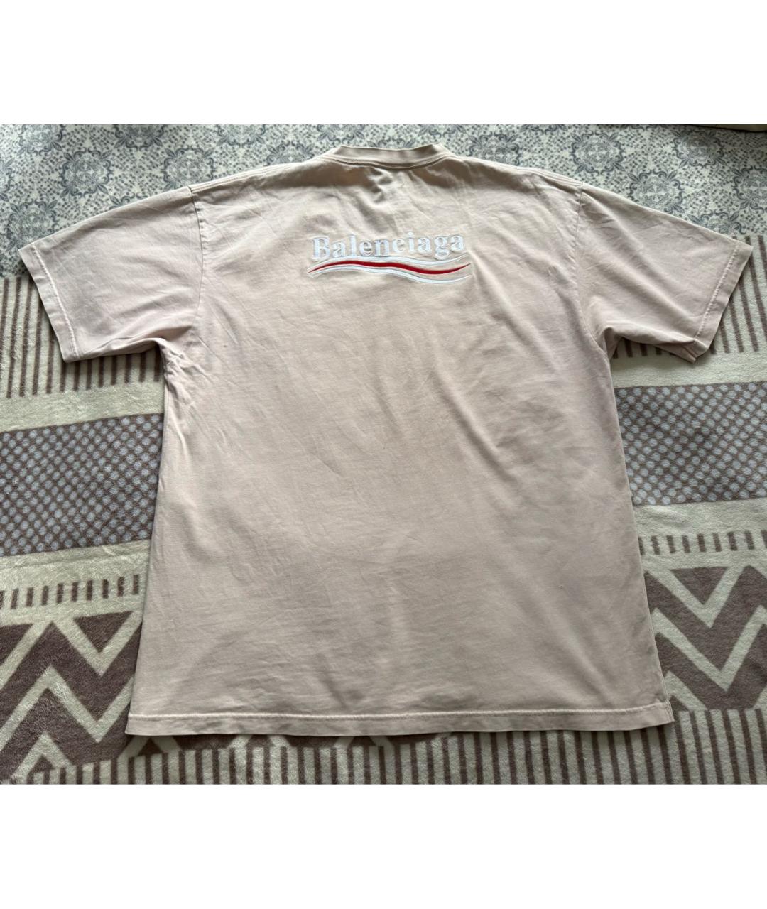 BALENCIAGA Розовая хлопковая футболка, фото 2