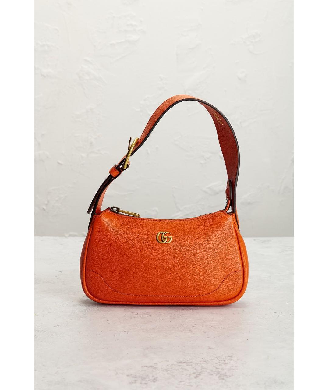 GUCCI Оранжевая кожаная сумка через плечо, фото 2