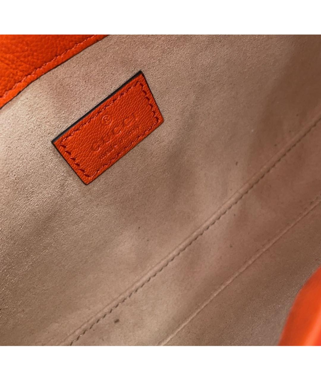 GUCCI Оранжевая кожаная сумка через плечо, фото 4