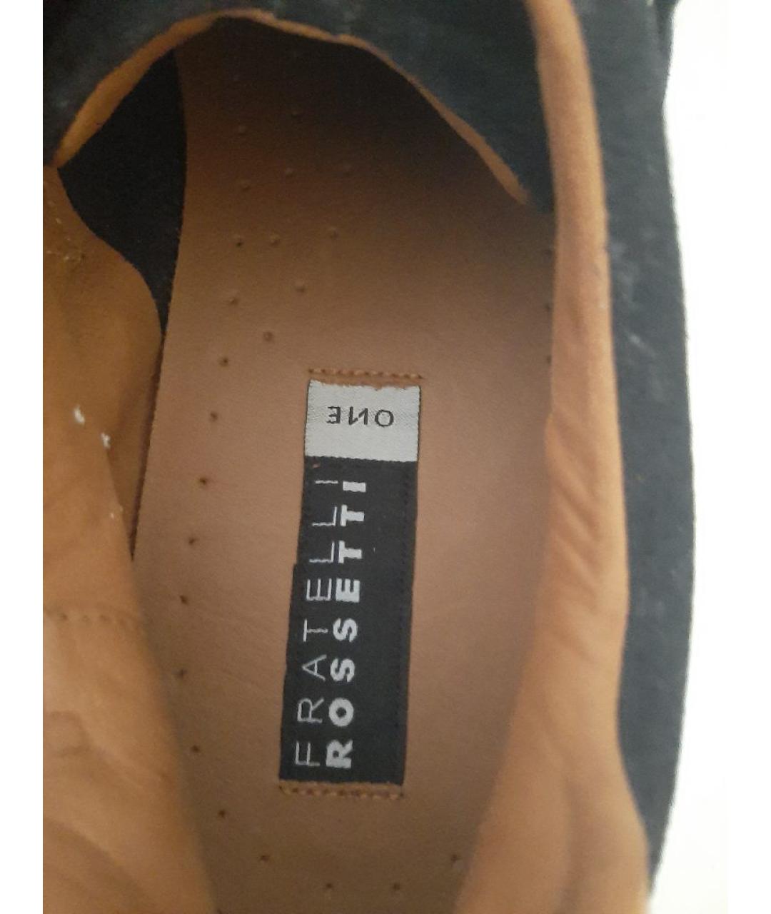 FRATELLI ROSSETTI Темно-синие замшевые низкие кроссовки / кеды, фото 5