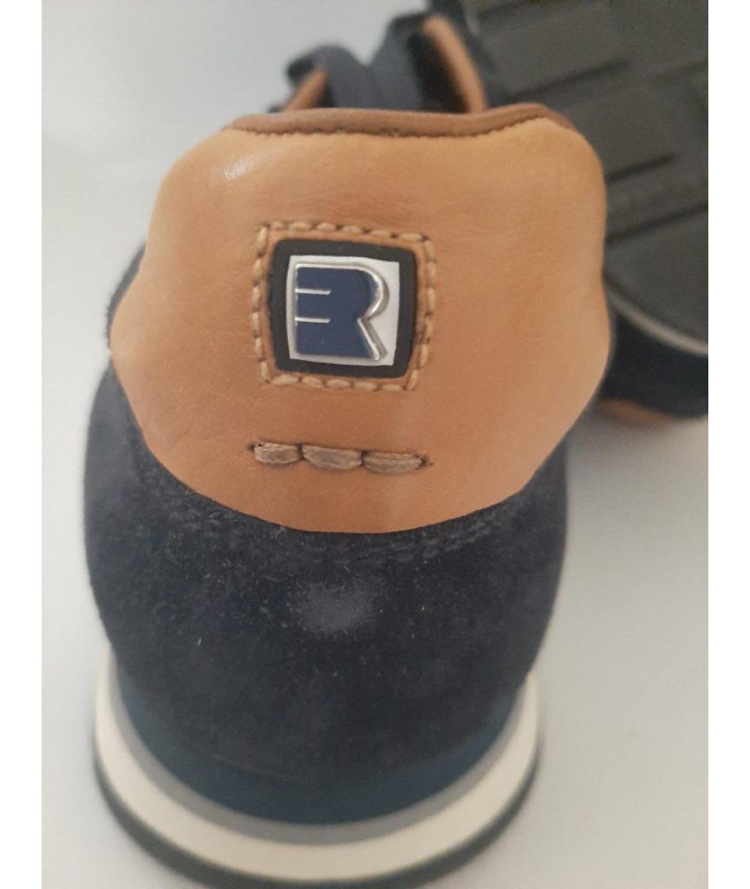 FRATELLI ROSSETTI Темно-синие замшевые низкие кроссовки / кеды, фото 7